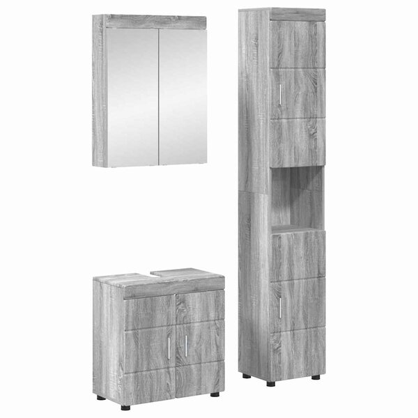 vidaXL Ensemble de mobilier de salle de bain TULUM Gris Sonoma
