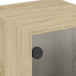 vidaXL Tables de chevet et portes vitrées 2Pièces chêne sonoma 35x37x42cm