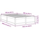 vidaXL Cadre de lit sans matelas blanc 120x200 cm bois de pin massif