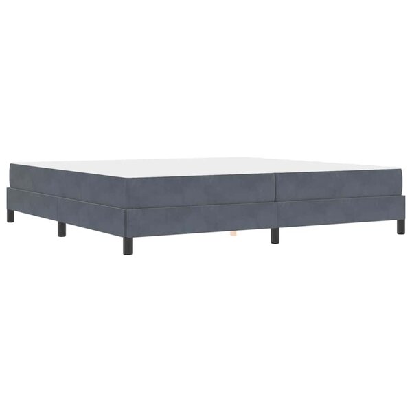 vidaXL Lit boxspring avec matelas Gris foncé 200 x 200 cm Velours