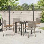 vidaXL Ensemble de salle à manger pour jardin 5 Pièces Gris Poly rotin