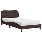 vidaXL Lit avec matelas Hvar marron foncé 100x200 cm tissu
