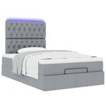 vidaXL Cadre de lit ottoman avec matelas gris clair 120x190 cm tissu