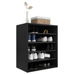 vidaXL Armoire à chaussures Noir 60x35x70 cm Bois d’ingénierie