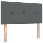 Lit à ressorts vidaXL avec matelas gris foncé 100x200 cm Tissu