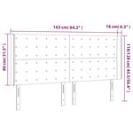vidaXL Tête de lit à LED Bleu foncé 163x16x118/128 cm Velours