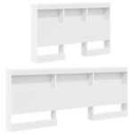vidaXL Tête de lit de rangement Blanc 120 cm Bois d'ingénierie
