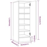 vidaXL Meuble à chaussures Sonoma gris 32x35x92 cm Bois d'ingénierie
