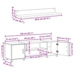 vidaXL Ensemble meuble TV 4 Pièces Bois Ancien Bois d'ingénierie