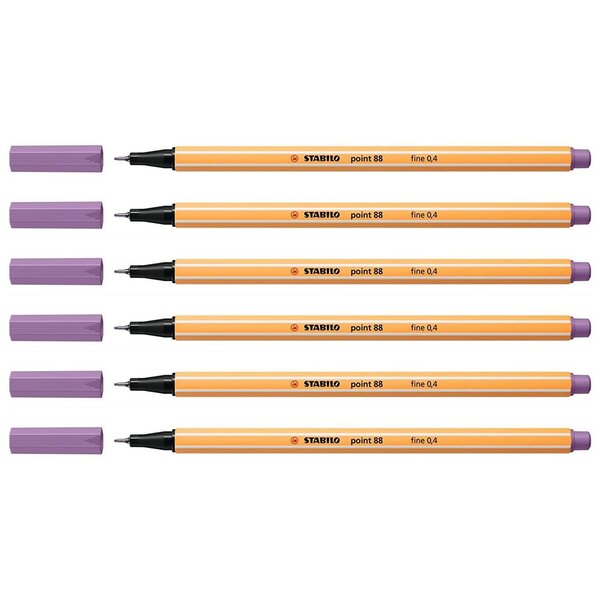 Feutre à Pointe Fine point 88 Mauve glycine x 6 STABILO