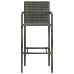 vidaXL Tabourets de bar lot de 4 gris résine tressée