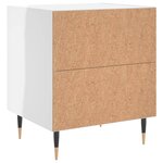 vidaXL Tables de chevet 2 Pièces blanc brillant 40x35x47 5 cm