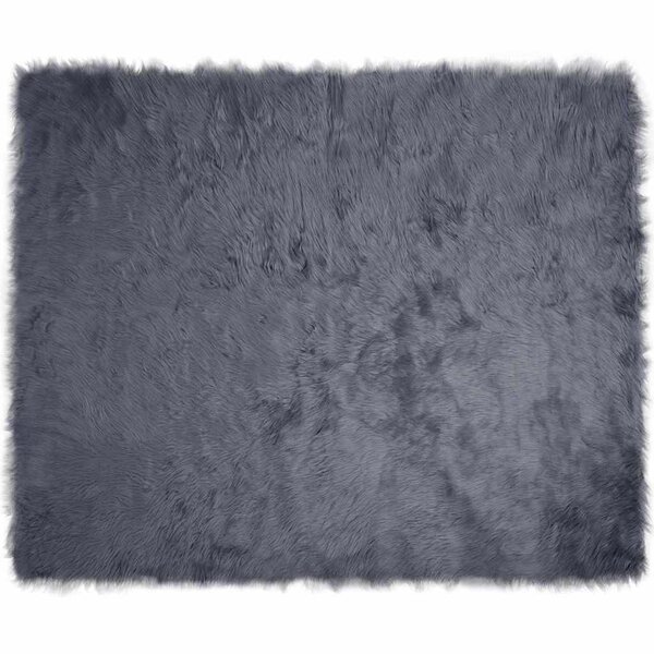 vidaXL Tapis en Peau de Mouton Synthétique Anthracite 200 x 280 cm