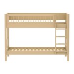 Flexa WHITE Lit superpose avec echelle droite 90 x 200 cm Barriere a barreaux Beige sable