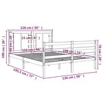 vidaXL Cadre de lit Blanc Bois de pin massif 120x190 cm Petit double