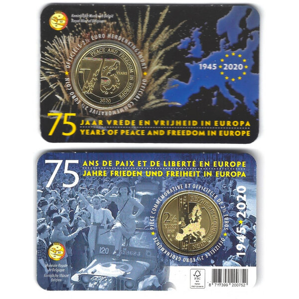 2.50 euros Belgique 2020 - La paix en coincard.