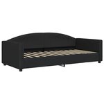 vidaXL Lit de jour avec gigogne et tiroirs noir 90x200 cm tissu