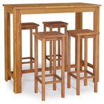 vidaXL Ensemble de bar de jardin 5 Pièces bois d'acacia solide