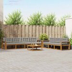 vidaXL Ensemble de canapés d'extérieur 8 Pièces Gris Naturel et Clair
