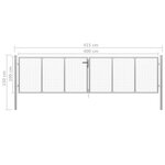 vidaXL Porte de jardin Acier galvanisé 415x150 cm Argenté