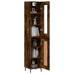vidaXL Buffet haut Chêne fumé 34 5x34x180 cm Bois d'ingénierie