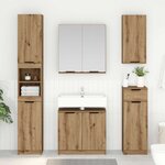 vidaXL Ensemble de mobilier de salle de bain 5 Pièces Chêne artisanal