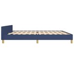 vidaXL Cadre de lit sans matelas avec tête de lit bleu 200x200cm tissu
