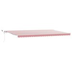 vidaXL Auvent Rétractable Rouge et Blanc 600 × 300 cm Tissu et Métal