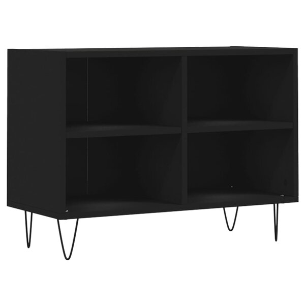 vidaXL Meuble TV noir 69 5 x 30 x 50 cm bois d'ingénierie