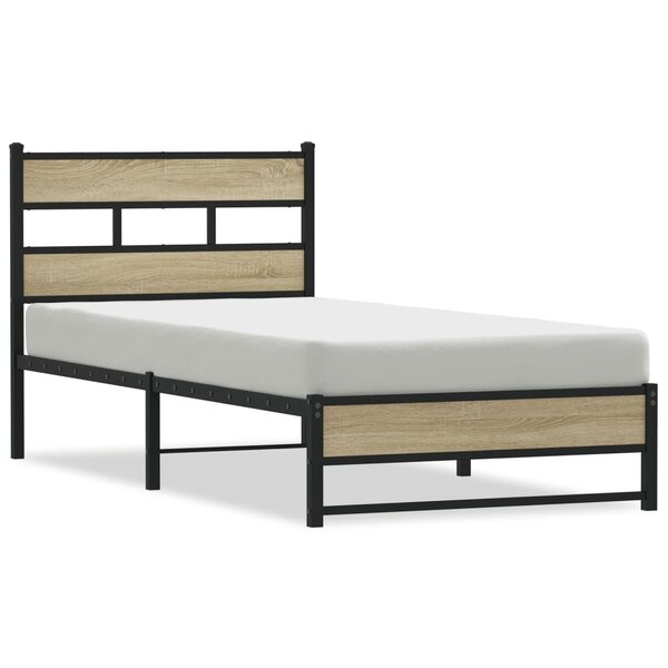 vidaXL Cadre de lit en métal sans matelas chêne sonoma 80x200 cm