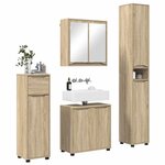vidaXL Ensemble de mobilier de salle de bain 4 Pièces Chêne Sonoma