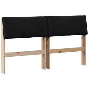 vidaXL Tête de lit capitonnée Noir 150 cm Pin massif