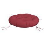 vidaXL Coussin rond rouge bordeaux Ø 60 x11 cm tissu oxford
