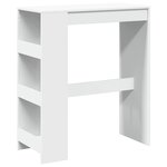 vidaXL Table de bar et étagères blanc 90x40x103 5 cm bois d'ingénierie