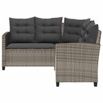 vidaXL Canapé de jardin avec table et coussins en forme de L gris