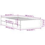 vidaXL Cadre de lit et tiroirs sonoma gris 90x200 cm bois d'ingénierie