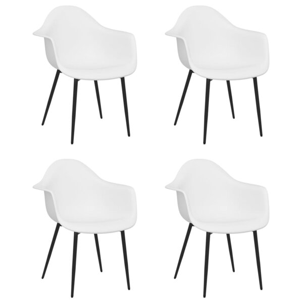 vidaXL Chaises à manger lot de 4 blanc PP