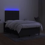 vidaXL Sommier à lattes de lit matelas et LED noir 120x190 cm tissu