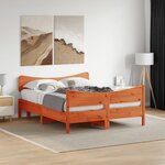 vidaXL Cadre de lit sans matelas cire marron 140x200cm bois pin massif