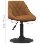 vidaXL Chaises de salle à manger pivotantes 2 Pièces Velours Marron