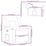 vidaXL Fauteuil inclinable électrique rouge bordeaux similicuir