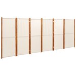 vidaXL Cloison de séparation 6 panneaux Blanc crème 420x180 cm