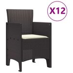 vidaXL Ensemble de salle à manger pour jardin 13 Pièces Marron Rotin