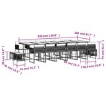 vidaXL Ensemble à manger de jardin et coussins 17 Pièces beige