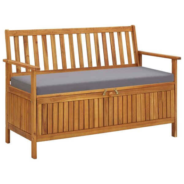vidaXL Banc de rangement de jardin 120 cm Bois d'acacia solide