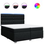 vidaXL Sommier à lattes de lit avec matelas Noir 200x200 cm Tissu