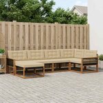 vidaXL Ensemble de canapés d'extérieur 6 Pièces Naturel et Beige