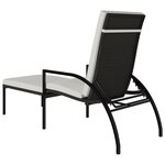 vidaXL Chaise longue avec repose-pied Résine tressée Marron