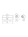 THIRARD - Cylindre de serrure double entrée  45x55mm  anti-arrachement  nickel  3 clés