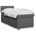 vidaXL Sommier à lattes de lit et matelas Gris foncé 90x190 cm Tissu